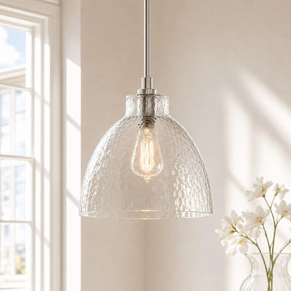 Ondine Farmhouse Hammered Glass Pendant Light 9