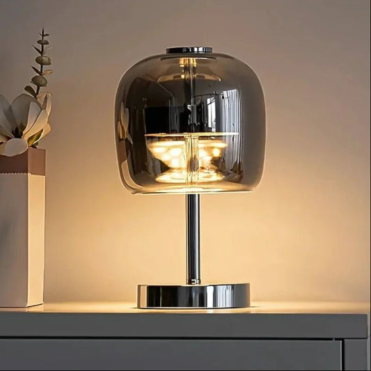 LuxRoyale Table Lamp Iron And Frosted Glass Spherical Modern Ambient Lighting