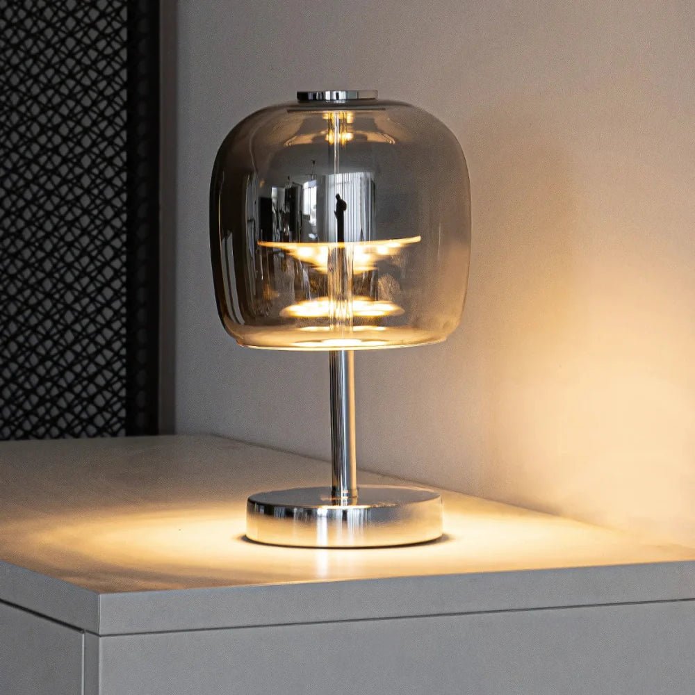 LuxRoyale Table Lamp Iron And Frosted Glass Spherical Modern Ambient Lighting
