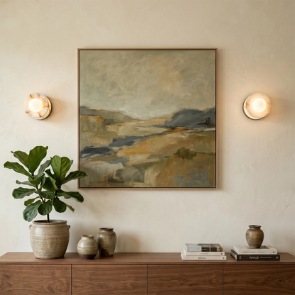 Orb Vessel Alabaster & Brass Wall Lamp 4