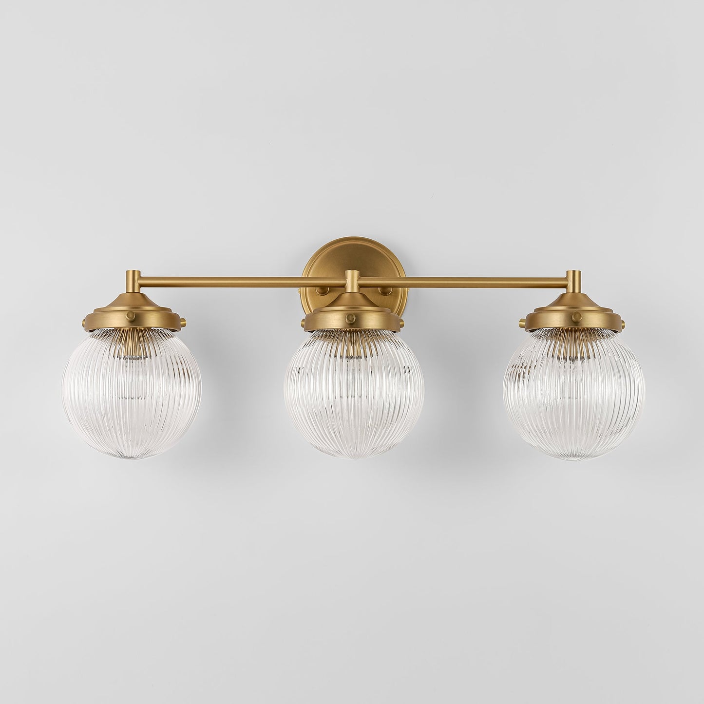 Orbliss 3-Light Ribbed Glass Globe Bubble Vanity Light (24") 5
