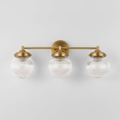 Orbliss 3-Light Ribbed Glass Globe Bubble Vanity Light (24") 5