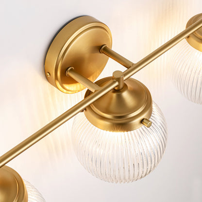 Orbliss 3-Light Ribbed Glass Globe Bubble Vanity Light (24") 6