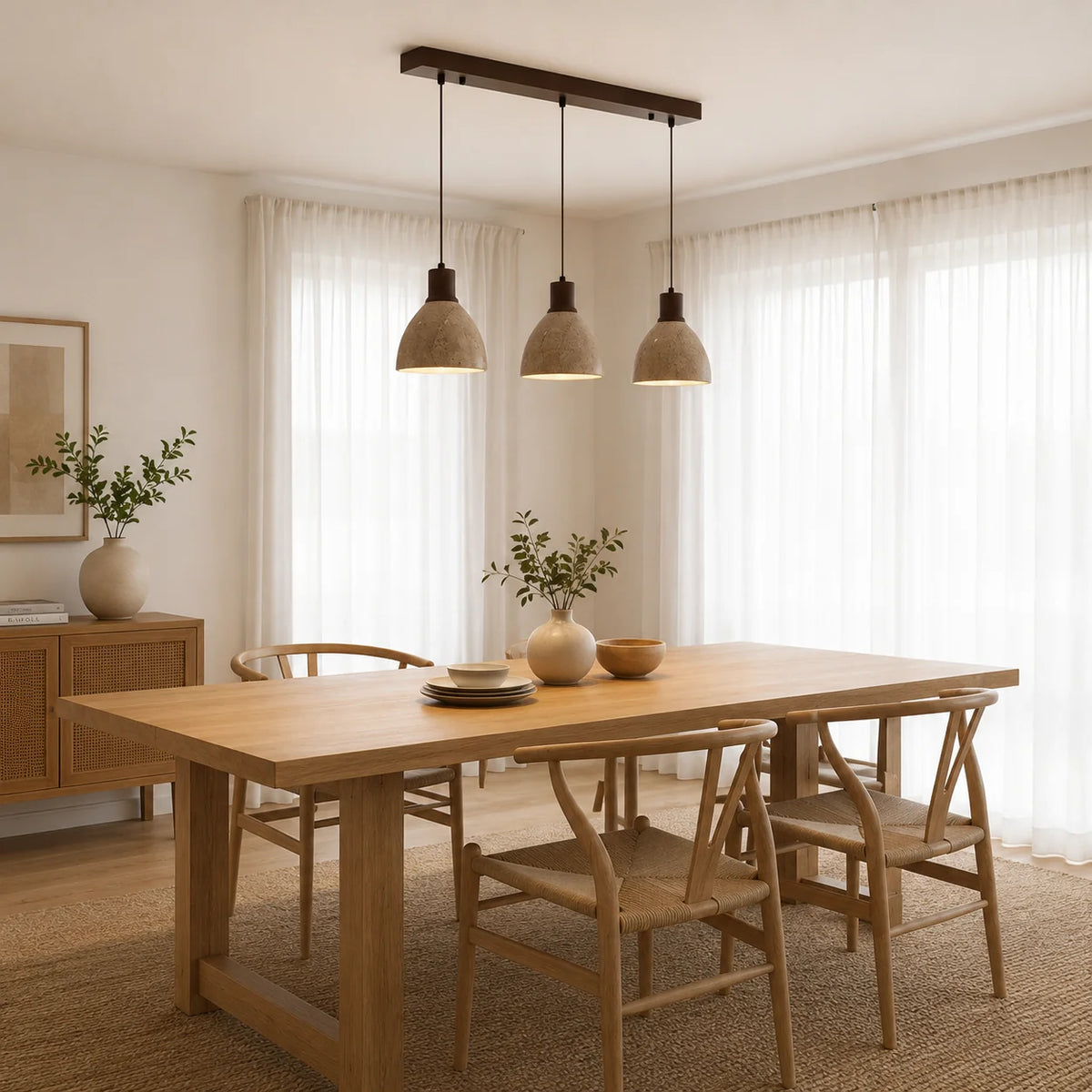 Orliven Three Headed Long Chandeliers 4