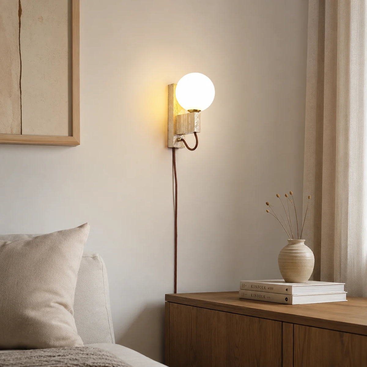Orvelune Travertine Plug-in Wall Lamp 3