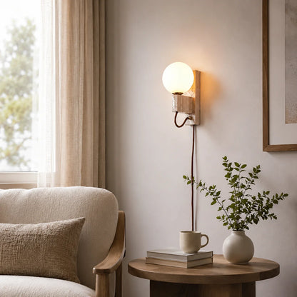 Orvelune Travertine Plug-in Wall Lamp 4