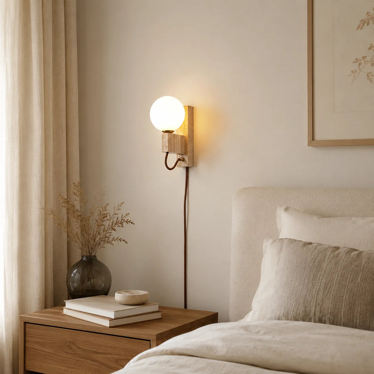 Orvelune Travertine Plug-in Wall Lamp 5