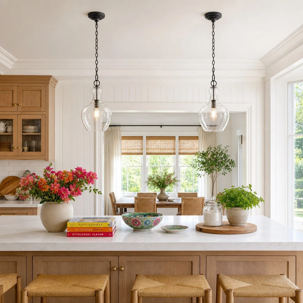Orvyn Industrial Clear Glass Pendant Light 1