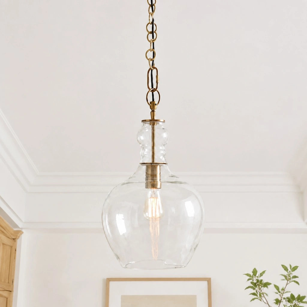 Orvyn Industrial Clear Glass Pendant Light 10