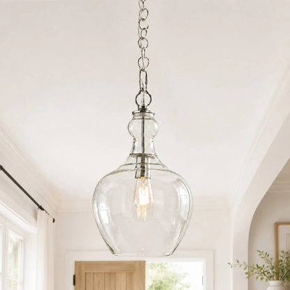 Orvyn Industrial Clear Glass Pendant Light 9