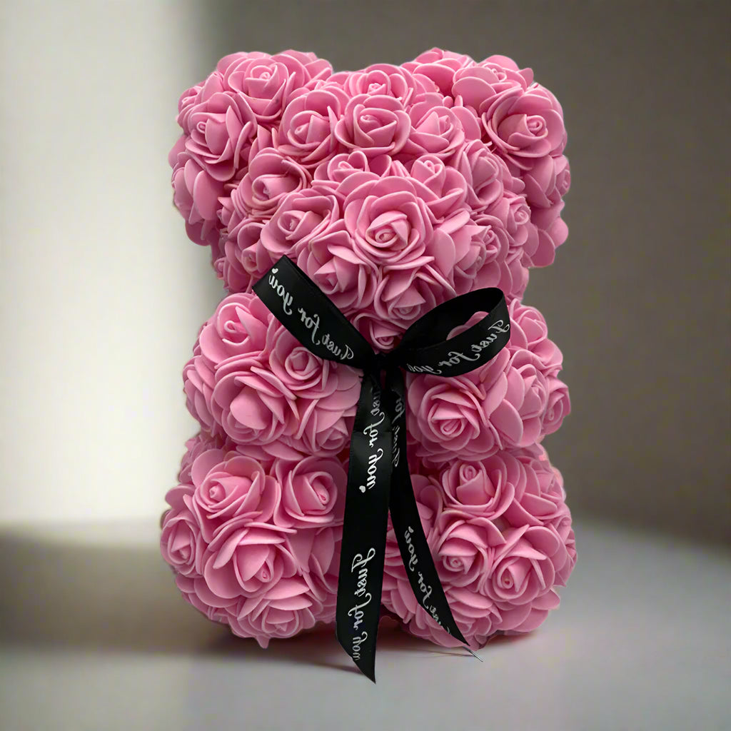 RoyaleGlow Roses Teddy Bear - Colorful Plush Gift 25cm