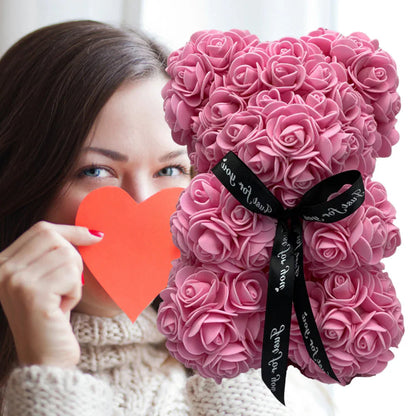 RoyaleGlow Roses Teddy Bear - Colorful Plush Gift 25cm