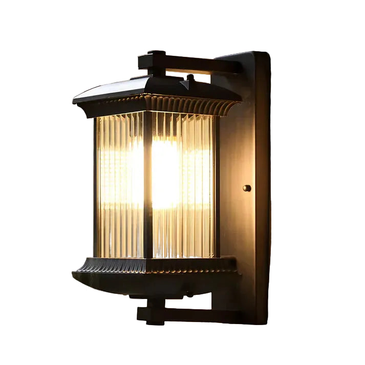 Outdoor Wall Light Lantern with Fluted Glass 0