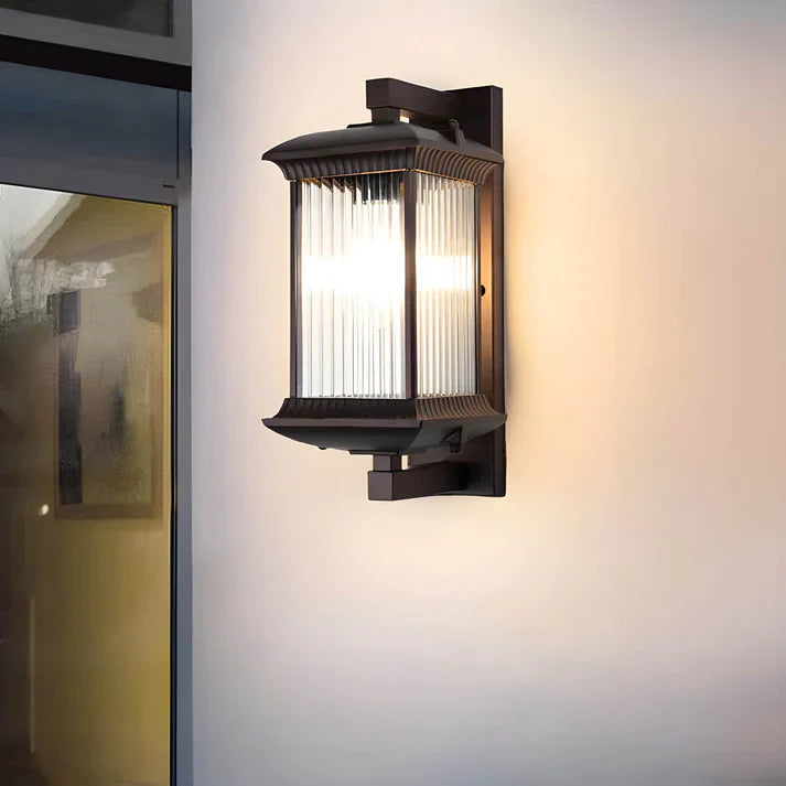 Outdoor Wall Light Lantern with Fluted Glass 3
