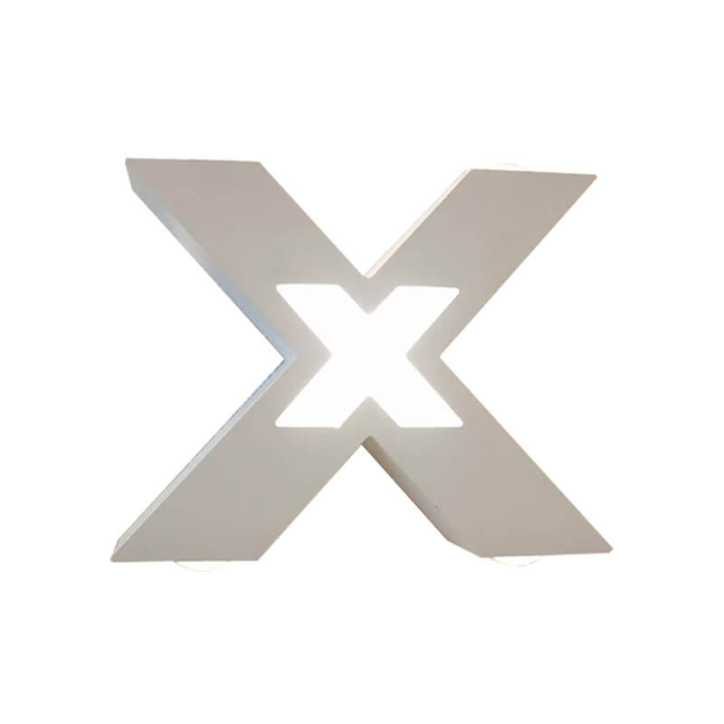 Outdoor Wall Light X Shape LED Aluminum Glass IP65 Warm White