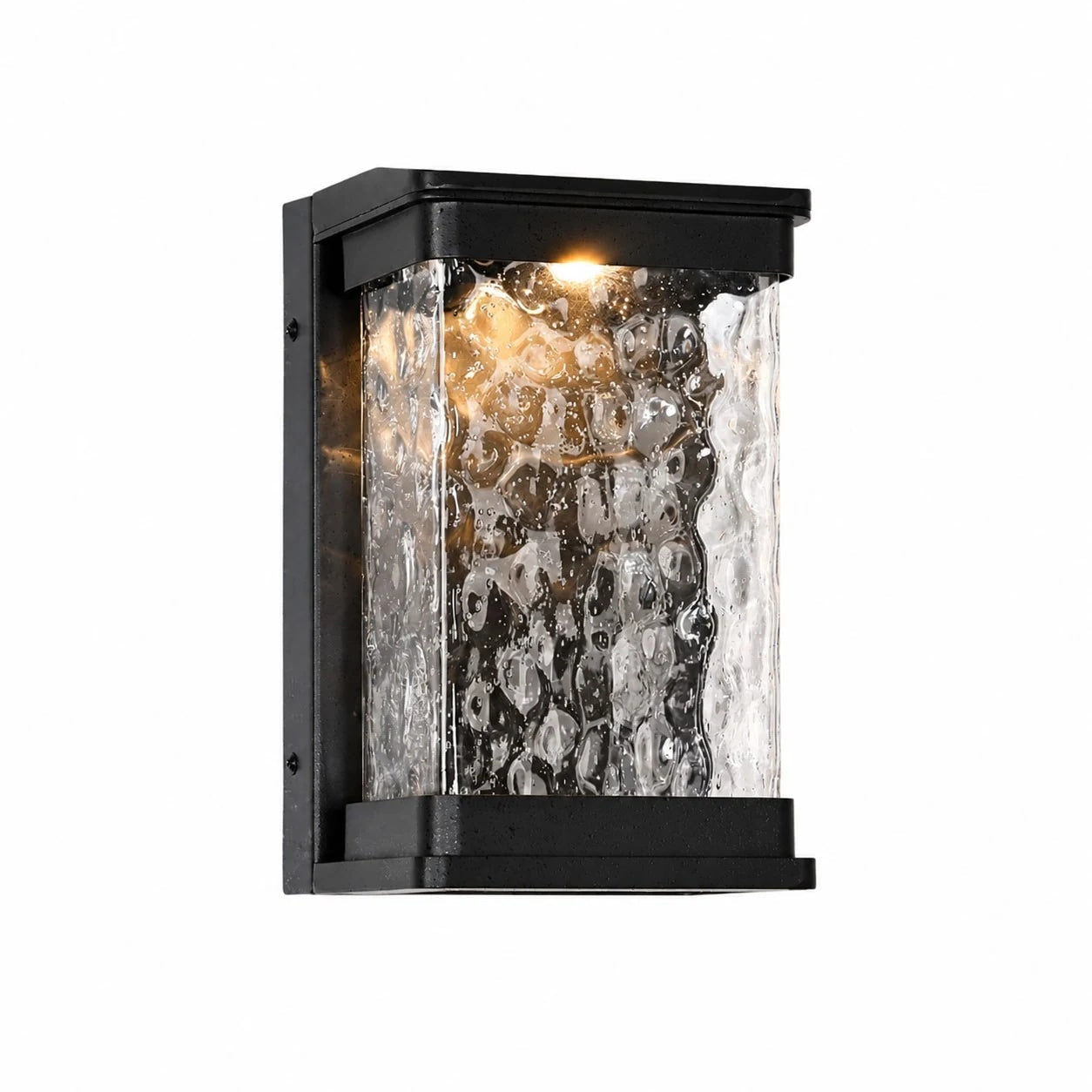 Outdoor Waterproof LED Wall Light with Textured Shade 0