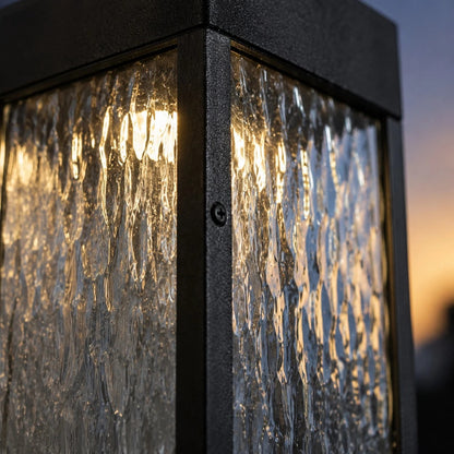 Outdoor Waterproof LED Wall Light with Textured Shade 2