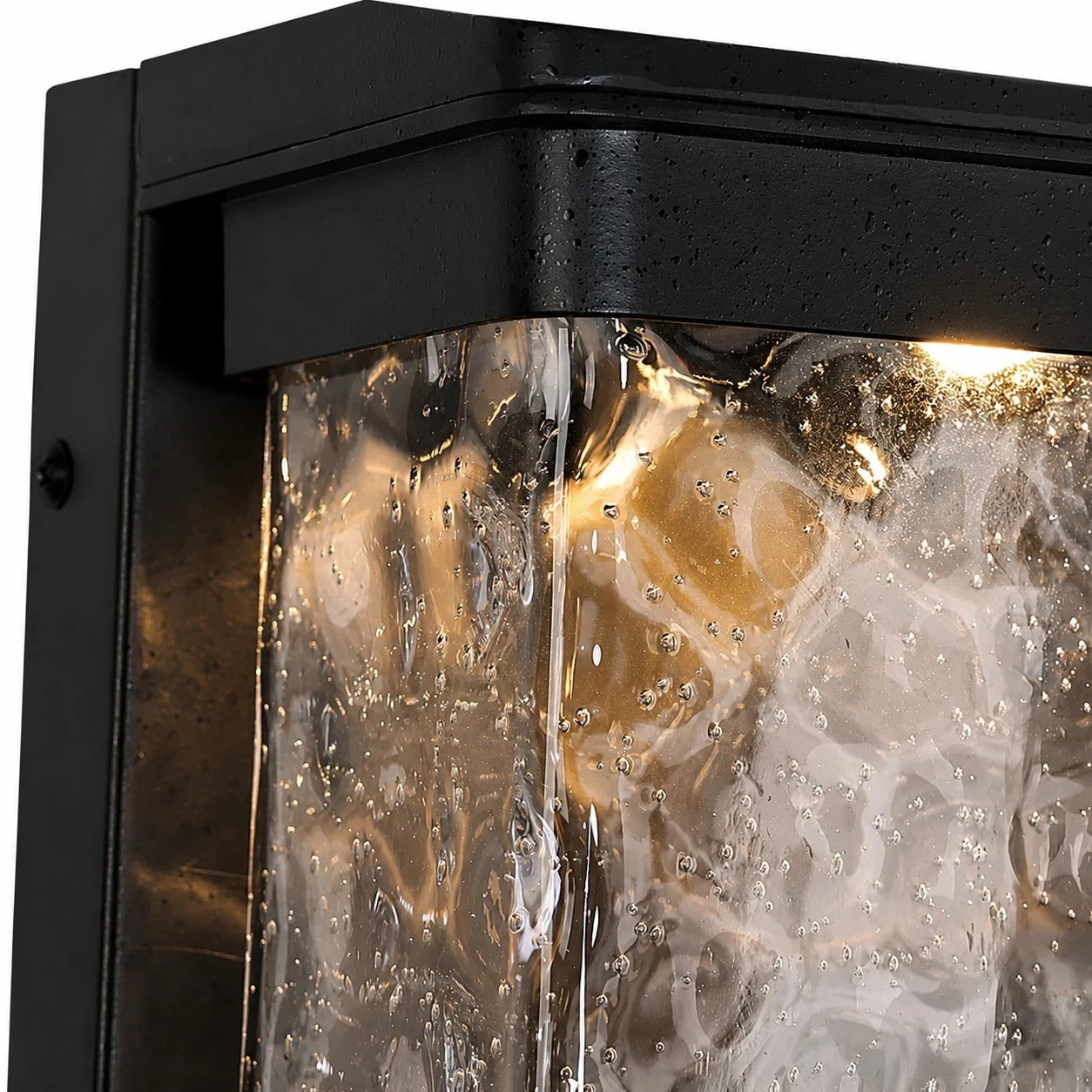 Outdoor Waterproof LED Wall Light with Textured Shade 4