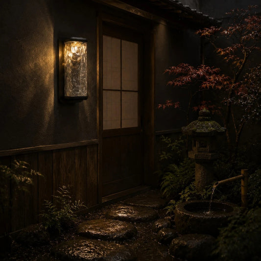 Outdoor Waterproof LED Wall Light with Textured Shade 6