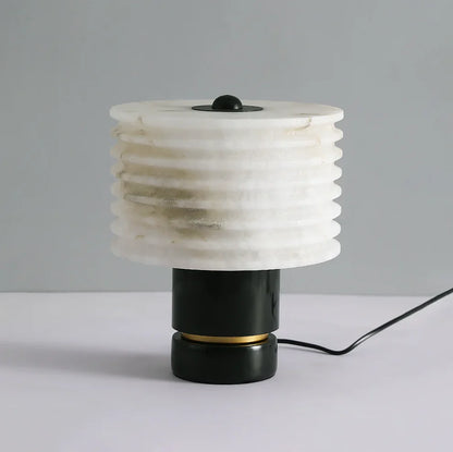 LuxRoyale  Natural Alabaster Table Lamp, Dimmable LED Desk Light for Bedroom Decor