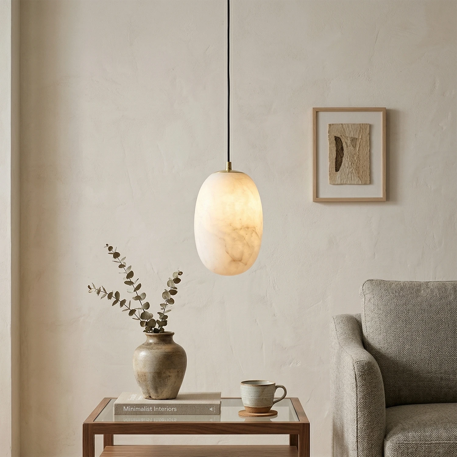 Oval Alabaster Pendant Light 2