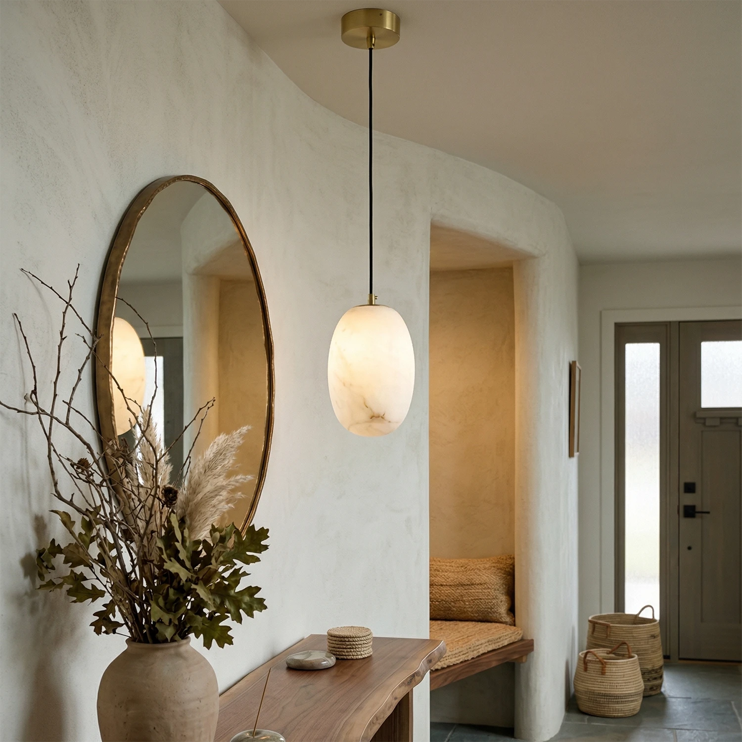 Oval Alabaster Pendant Light 5