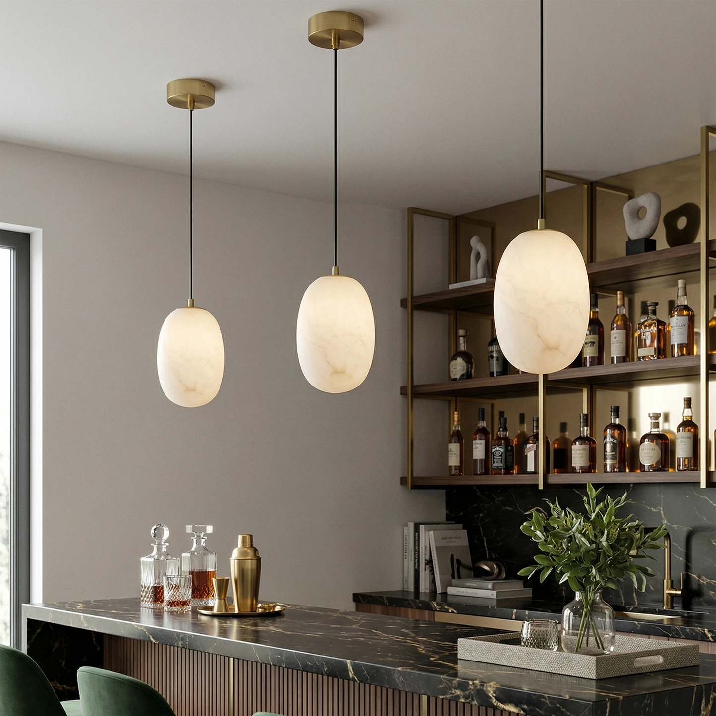 Oval Alabaster Pendant Light 8