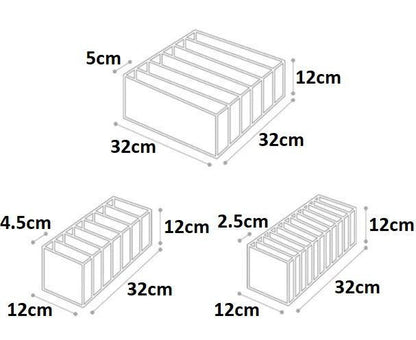 Luxora Stylish Storage Boxes For Underwear - 3-Piece Set