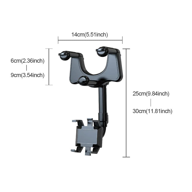 Royaleva 360° Rotating Multifunctional Car Mirror Phone Holder