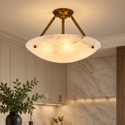 Alabaster Bowl Ceiling Lamp