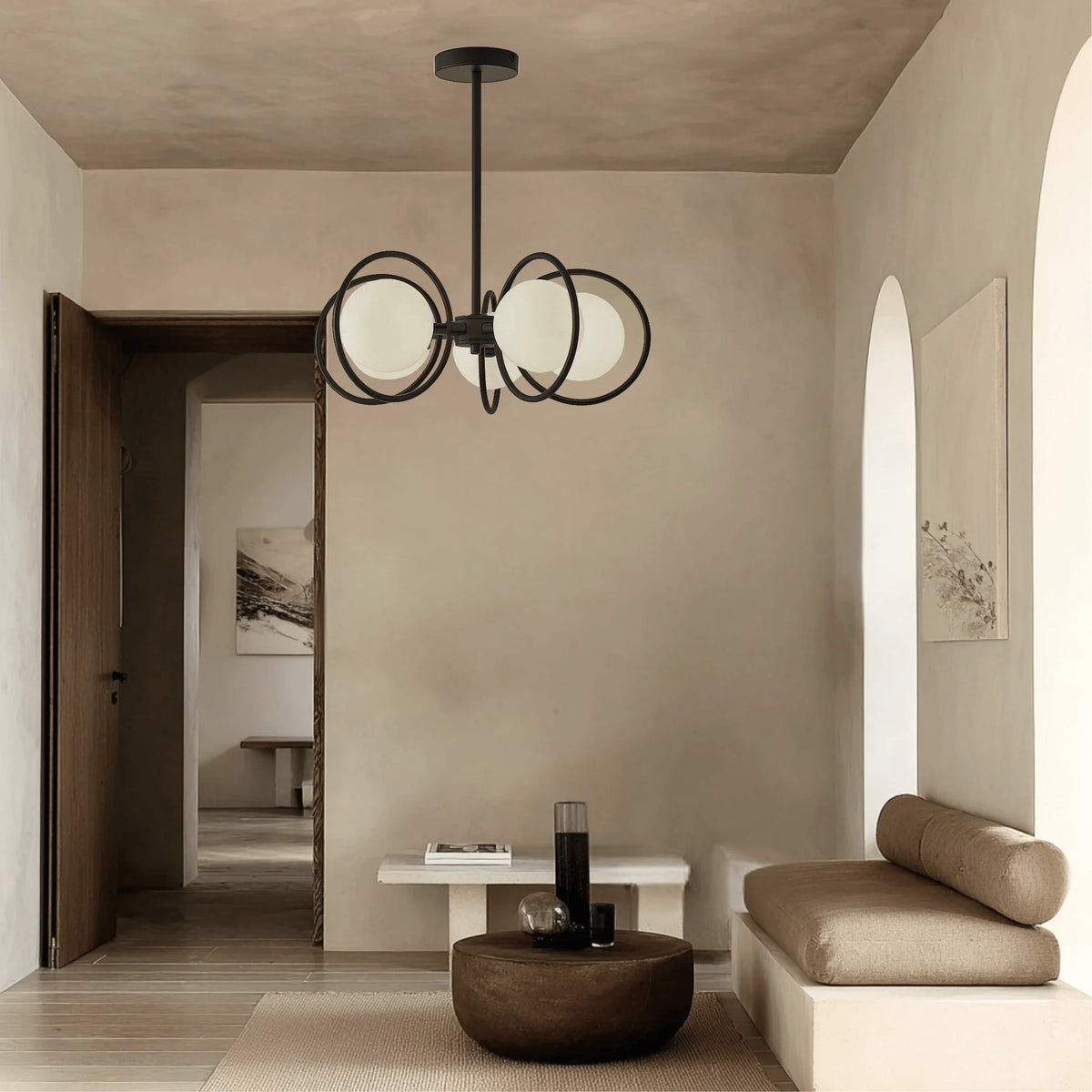 Royelux Modern Glass Globe Chandelier-Ceiling Light Fixture