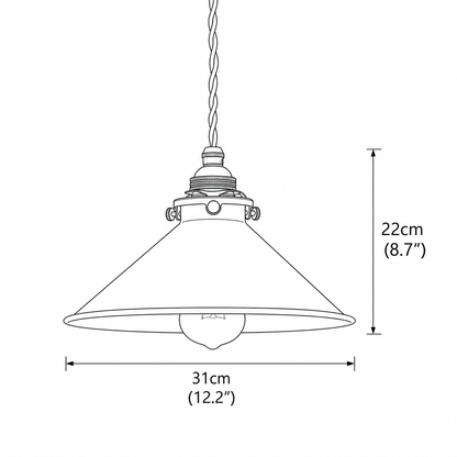RoyaleGlow Industrial Vintage Conical Iron Pendant Lamp
