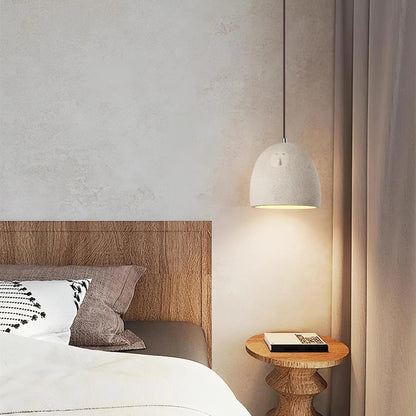Royelux Japanese Wabi-Sabi Textured Resin Pendant Light – Artisan Hanging Ceiling Lamp