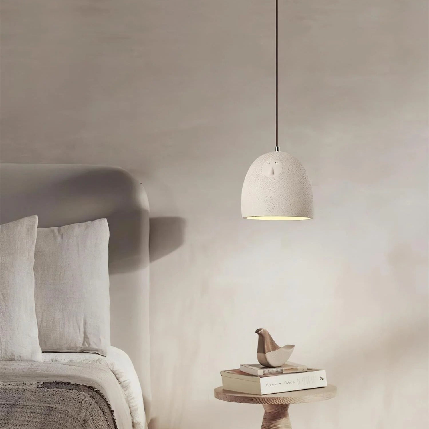 Royelux Japanese Wabi-Sabi Textured Resin Pendant Light – Artisan Hanging Ceiling Lamp
