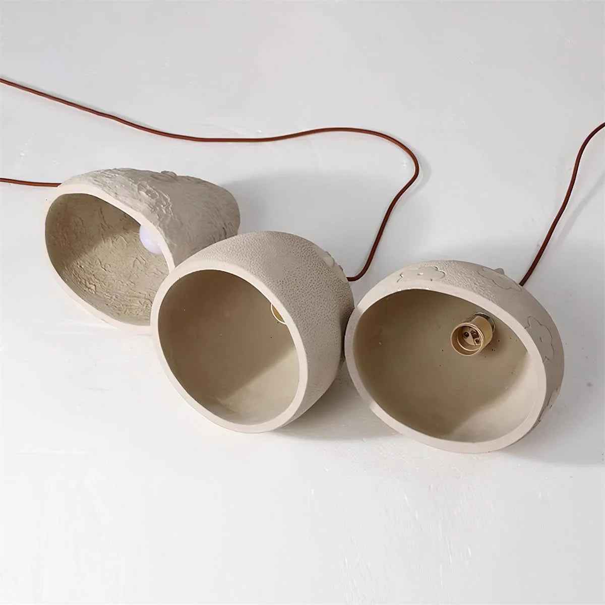 Royelux Japanese Wabi-Sabi Textured Resin Pendant Light – Artisan Hanging Ceiling Lamp