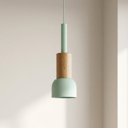 Pendant Light Aluminum Wood E27 Adjustable 36 Inch Cord Dome