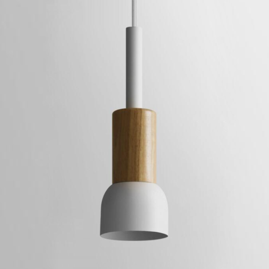 Pendant Light Aluminum Wood E27 Adjustable 36 Inch Cord Dome