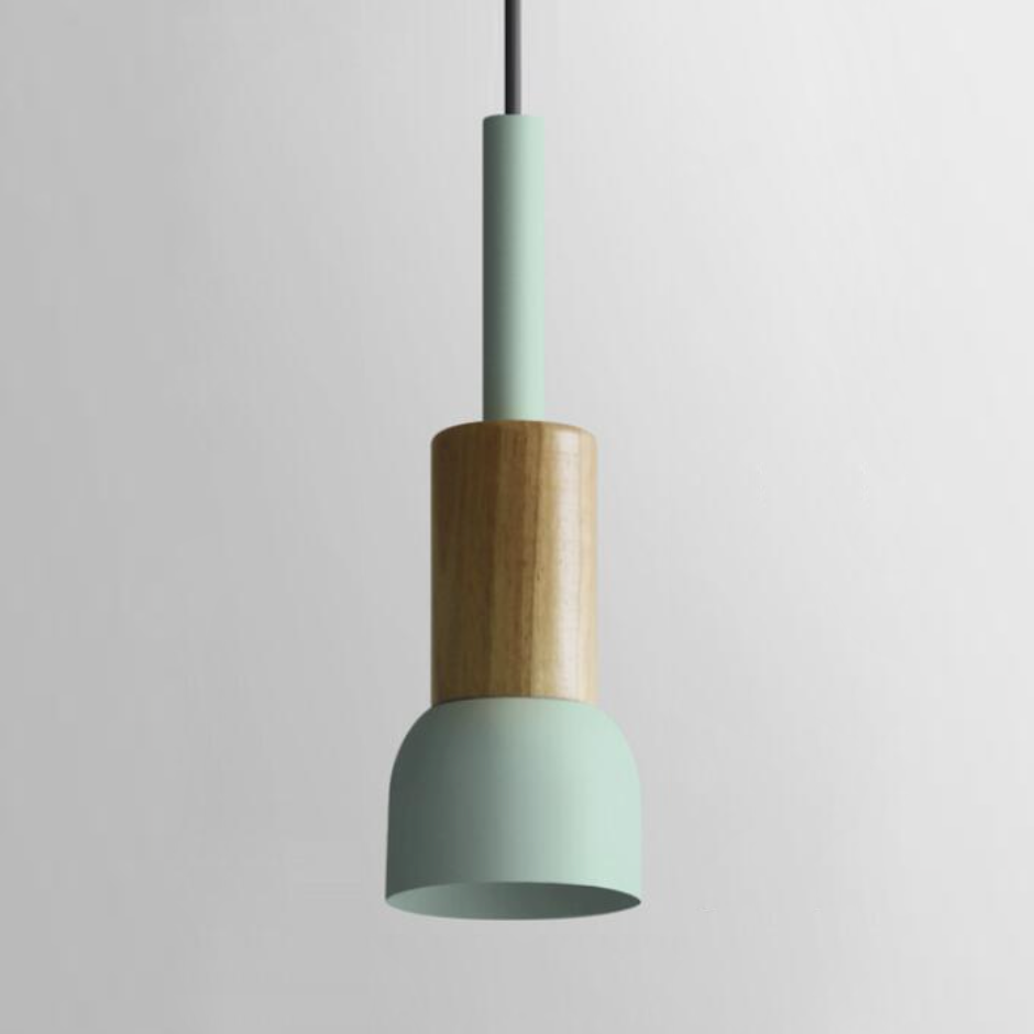 Pendant Light Aluminum Wood E27 Adjustable 36 Inch Cord Dome