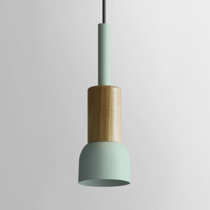Pendant Light Aluminum Wood E27 Adjustable 36 Inch Cord Dome