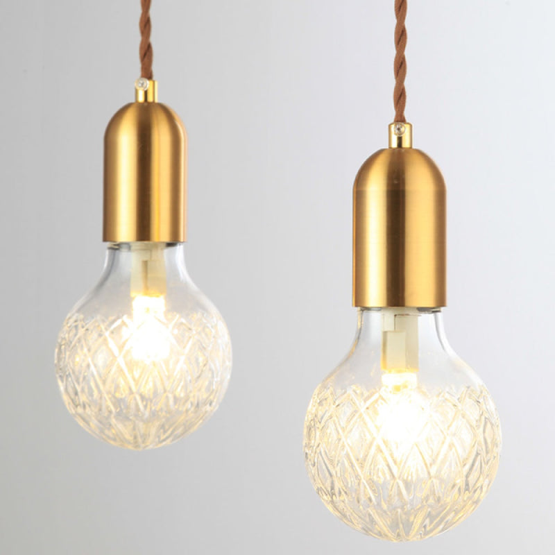 Pendant Light Gold Iron Finish Glass Shade G9 Base 10W 220V 48in Cord Adjustable