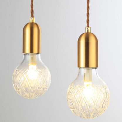 Pendant Light Gold Iron Finish Glass Shade G9 Base 10W 220V 48in Cord Adjustable
