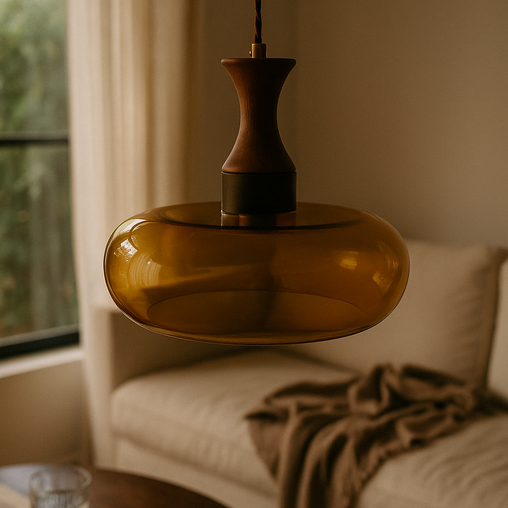 Pendant Lighting Glass Living Room | Wood
