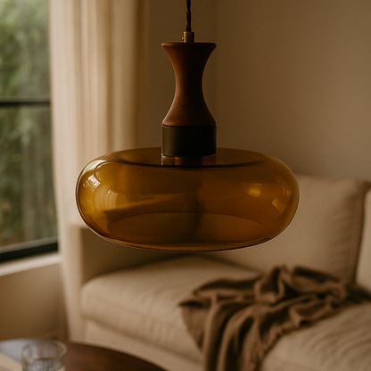 Pendant Lighting Glass Living Room | Wood