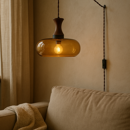 Pendant Lighting Glass Living Room | Wood