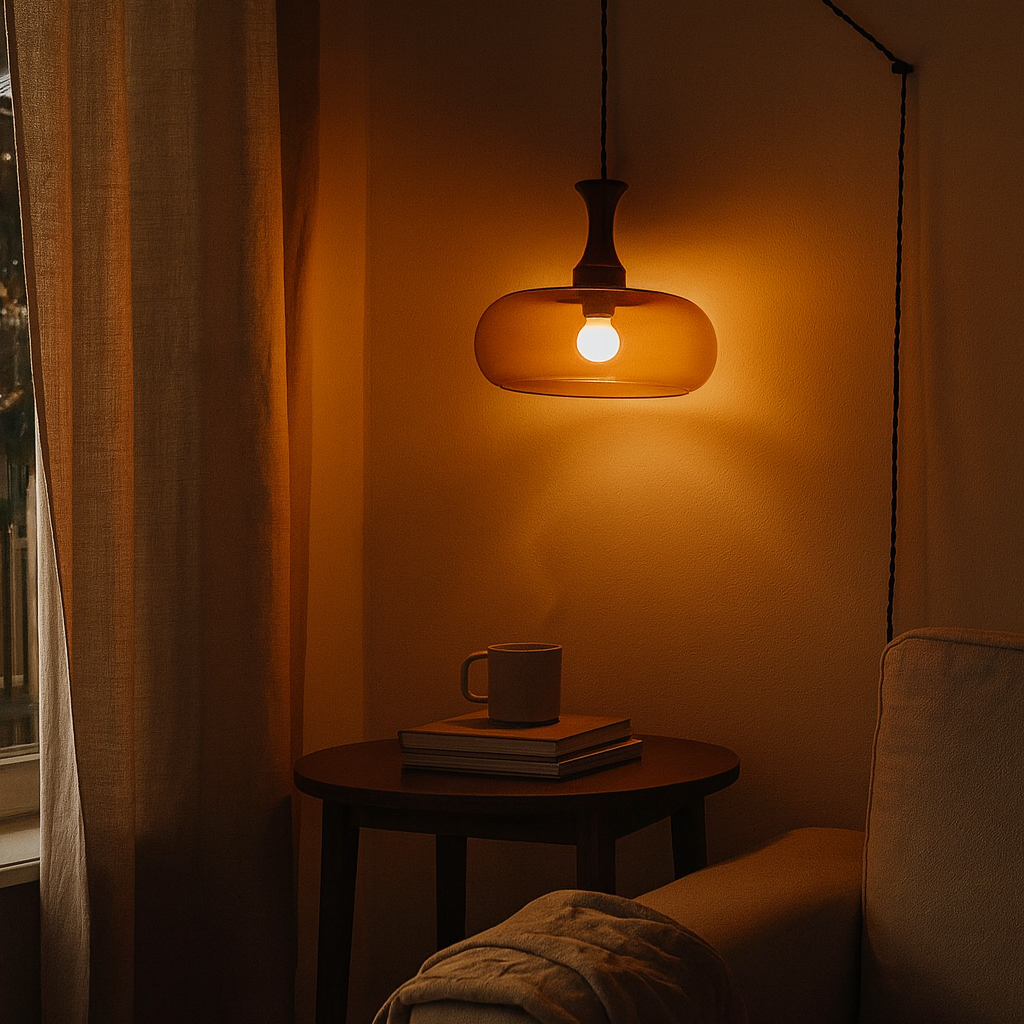Pendant Lighting Glass Living Room | Wood
