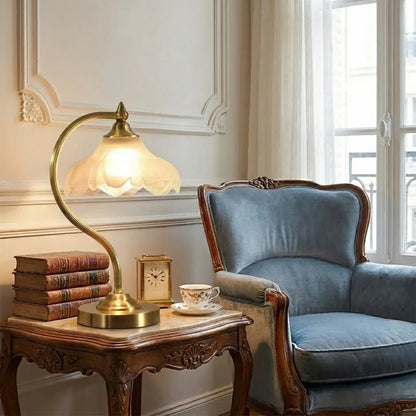 Petal Glow Brass & Glass Table Lamp 4
