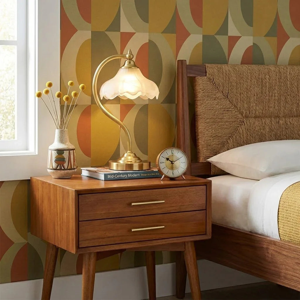 Petal Glow Brass & Glass Table Lamp 5