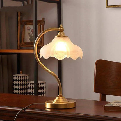 Petal Glow Brass & Glass Table Lamp 8