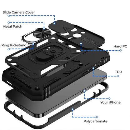 Royaleva Magnetic Phone Case with Kickstand and Camera Cover