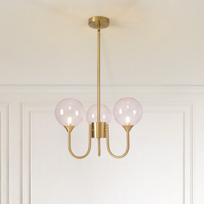 Royelux Pink Bubble Chandelier Mid Century Modern Glass Pendant Light